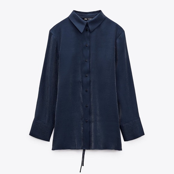 Zara Wrinkled Satin Effect Blouse - Picture 5 of 5